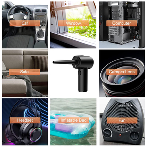 เครื่องเป่าลมไร้สายแบบพกพา 68W 51000RPM ชาร์จผ่าน USB พร้อมอุปกรณ์เสริมสำหรับทำความสะอาดฝุ่นในรถยนต์ - Product Image 5