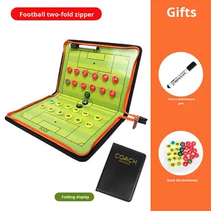 Table de football tactique pliable en cuir PU avec fermeture éclair à double glissière et bande magnétique pour sports multiples - Product Image 2