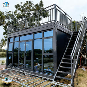 บ้านภาชนะแบบพกพาหน้าต่างกระจกกรอบสีดำทันสมัยหรูหราบ้านรีสอร์ทไปยังสำนักงานโรงแรม - Product Image 1