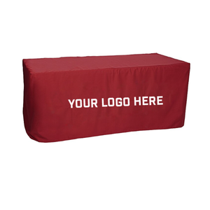 Custom Printed 4ft 6ft 8ft Fitted Spandex Tablecloth Personalized Logo Trade Show Table Cover for Promotional Party Supplies