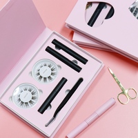 Kit de Pestañas Postizas Individuales Hechas a Mano, Pestañas de Racimo, Pelo Sintético Superfino, 12 Filas, Aspecto Natural, Set de Regalo