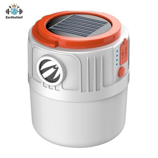 Solar Portable Tent Lamp Battery Remote for Outdoor Emergency Power Bank Function Electric Quantity Display Camping Light