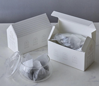 Boîte en carton personnalisée en forme de maison 350g pour l'emballage des sachets de thé et la présentation de cadeaux