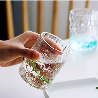 Mug en verre borosilicate japonais, couleur unie, 301-400 ml, design moderne et créatif, pour café et lait, transparent givré, idéal comme cadeau