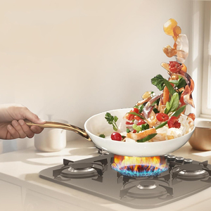 Batterie de cuisine en aluminium avec revêtement antiadhésif en céramique, poignées en acier inoxydable, comprenant poêle, casserole et faitout – Offre Spéciale - Product Image 5