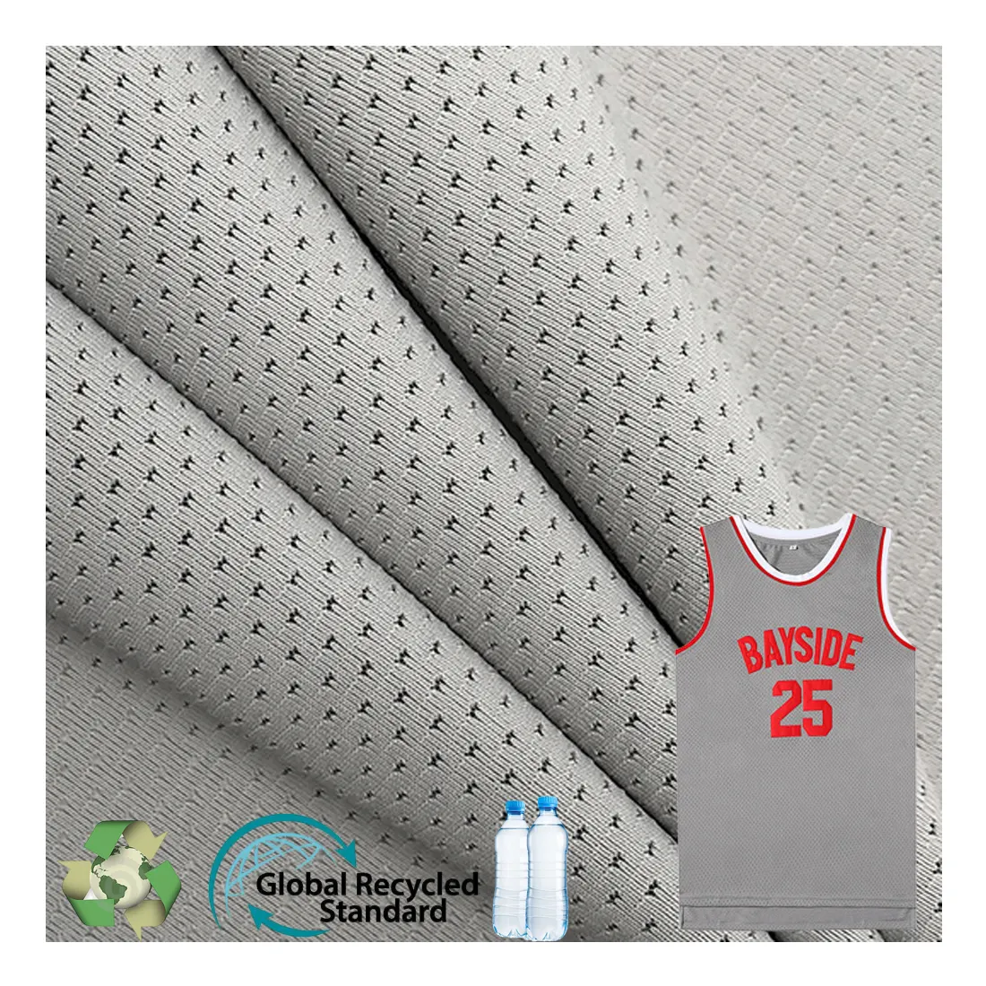 recycle moisture wicking 80%polyamide 20%elastane coolmax mesh activewear fabric for sport wear