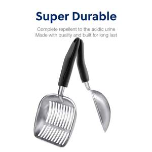 Cuchara para arena para gatos de aleación de aluminio para mascotas de calidad 2025 con mango largo, pala duradera para arena para gatos de Metal profundo - Product Image 5