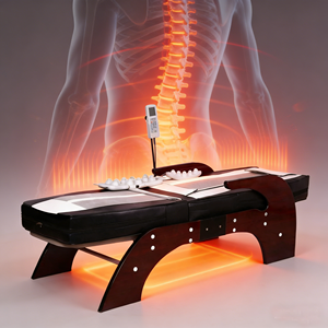 Cama de Masaje Eléctrica de Jade Coreana PopRelax con Rodillos Térmicos 3D para <span class=keywords><strong>Fisioterapia</strong></span>, Cama de Masaje Cervical, Lumbar y de Tracción Espinal con Calefacción - Product Image 1