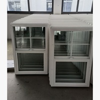 Fenêtre à double battant en PVC de style américain, fenêtre UPVC, prix d'usine en Chine