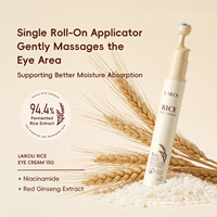 Crème pour les yeux au riz LAIKOU 15g avec applicateur CoolTouch, anti-rides, hydratation intense, cible les rides de déshydratation, extrait de ferment de son de riz