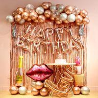 Set Dekorasi Pesta Ulang Tahun Warna Rose Gold Pink, Kit Balon Lateks 10 Inch untuk Perlengkapan Latar Belakang Perayaan Ulang Tahun Wanita dan Anak Perempuan