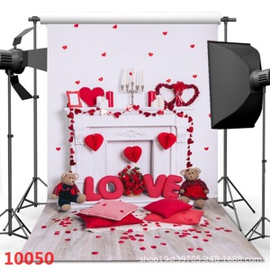 Toile de fond photographique en vinyle à thème Saint-Valentin, motif cœur de rose rouge 3D, pour photographie de produits, fabriquée en Chine - Product Image 4