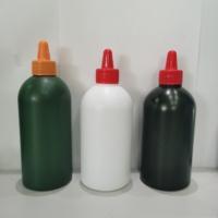 Bouteille souple en plastique vert mat de qualité alimentaire pour huile d'olive, pot à beurre de cacahuète, flacon à sauce 350ml 500ml 750ml 1000ml