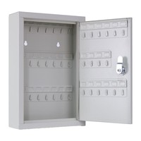 Armoire murale de gestion de clés en acier laminé à froid gris clair, à coins carrés, avec capacité de 40 clés, coffres-forts