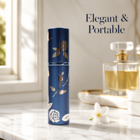 Flacon vaporisateur de parfum rechargeable en verre doré mat 15 ml à fond épais, avec bouchon à vis et décalcomanie, portable et à mécanisme rotatif – Offre Spéciale