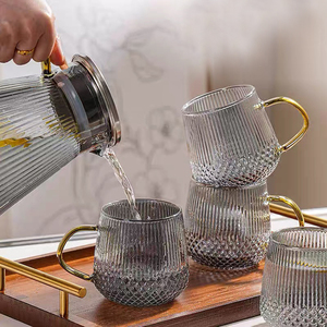 Pichet à thé et infusion de fruits en verre à haute teneur en borosilicate avec couvercle pour thé glacé à l'eau chaude ou froide vin café jus de <span class=keywords><strong>lait</strong></span> - Product Image 4