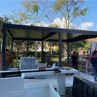 Gazebo bioclimatique d'extérieur, pergola de jardin en aluminium, pare-soleil, facile à assembler, stores en PVC d'extérieur, cadre thermolaqué