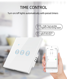 Para Tuya Smart 1/2/3/4 Gang interruptor de botón cóncavo WIFI + BLE red luz de pared táctil Panel de vidrio templado Control remoto inteligente - Product Image 6