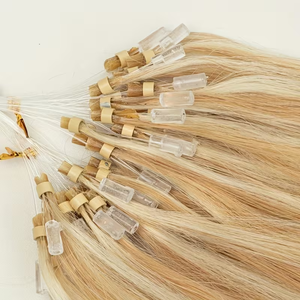 Extensioni per capelli umani Strands Microlink 100% naturali con microperline a filo per aggiungere volume - Product Image 5