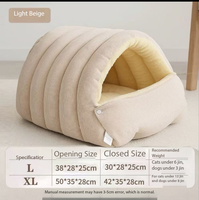 Nouveau lit pour chat automne-hiver : Maison pour chat fermée, amovible et lavable, pour la sécurité et la chaleur hivernale, nid de sommeil pour animaux de compagnie.