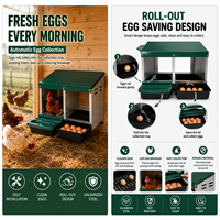 Nichoir automatique moderne pour poules d'extérieur, 2 compartiments en plastique avec plateau de collecte des œufs pour poules pondeuses