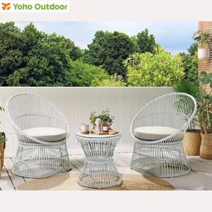 Juego de jardín de ratán impermeable moderno al por mayor, muebles de patio, sofá, mesa de bistró, silla, marco de acero para exteriores - Product Image 6