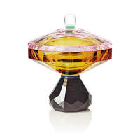 Bonbonnière en verre ambré sans plomb Crystal Hamptons, bol décoratif pour servir des fruits et des bonbons, luxe pour la maison, les mariages et les fêtes
