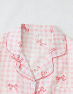 <span class=keywords><strong>Pigiama</strong></span> a Righe con Fiocco <span class=keywords><strong>Rosa</strong></span>, Abbigliamento da Notte Estivo per Donna, Set <span class=keywords><strong>Pigiama</strong></span> con Stampa Grafica per Ragazze - Product Image 3