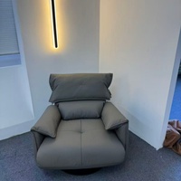 Fauteuil simple ultra-simple de style italien en cuir haut de gamme pour salon, maison, balcon, fauteuil pivotant de luxe léger