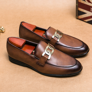 Chaussures formelles en cuir marron <span class=keywords><strong>pour</strong></span> hommes, faites à la main, Style britannique, rétro, élégant, <span class=keywords><strong>mariage</strong></span> - Product Image 2