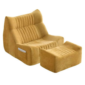 Modern Square Velvet Compressed Foam Armless Sofa Chair for Villa Use in US Warehouse - Product Image 1