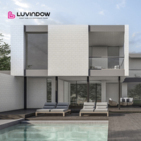 Luvindow personalizado doble acristalamiento rotura térmica aluminio marco estrecho ventana aluminio abatible casa ventanas