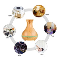 Diffuseur d'huiles essentielles à ultrasons de grande capacité 400 ml, forme de vase, brume fraîche, grande capacité