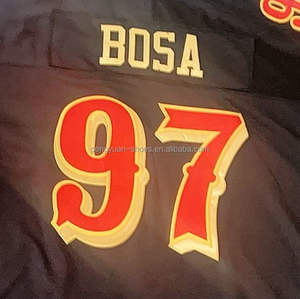 Listo para enviar Purdy Black/Gold Camiseta de fútbol americano cosida de la mejor calidad - Product Image 2