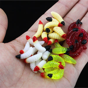 WEIHE leurre de pêche Maggot Grub jaune réaliste leurre de pêche bionique pain Bug doux leurre de pêche odeur vers lueur crevettes - Product Image 6