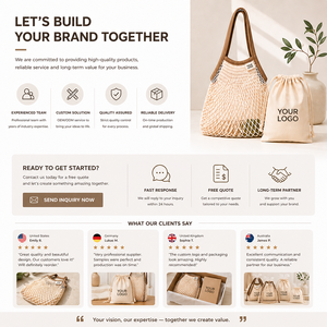 Borsa a Rete Estetica con Logo Personalizzato, Manico Lungo, Riutilizzabile, in Cotone, per Spesa <span class=keywords><strong>e</strong></span> <span class=keywords><strong>Spiaggia</strong></span> - Product Image 3