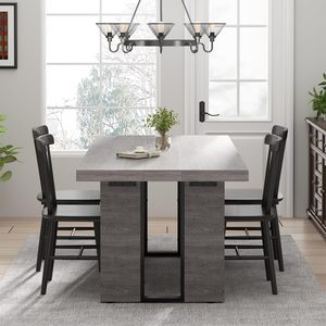 Hiện Đại Mộc Mạc Trang Trại Bàn Ăn Cho 6-8 Lớn Ánh Sáng Màu Xám Gỗ Hình Chữ Nhật Bàn Bếp Phòng Ăn Đồ Nội Thất - Product Image 3