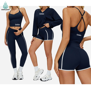 Ensemble de yoga Cross Border Naked Feeling Cloud Touch, soutien-gorge de sport <span class=keywords><strong>dos</strong></span> <span class=keywords><strong>nu</strong></span> et leggings color block pour la course à pied - Product Image 1