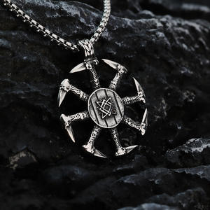 Men's Stainless Steel <b>Cross</b> Pendant Necklace Vintage Viking Slavic Style Geometric Asymmetry Design Gift Jewelry - Product Image 4