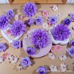 Ensemble de fleurs artificielles en tissu PU et plastique, 50 pièces, pour mariage, Hanfu, décorations DIY, placement sur bureau - Product Image 1