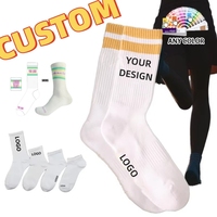 Chaussettes de sport personnalisées avec logo, en coton et nylon, chaussettes athlétiques tricotées avec texte imprimé sur mesure pour hommes et femmes, vente en gros OEM