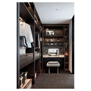 Prima nouveau design Walk in Closet contreplaqué porte battante panneau meubles chambre Villas <span class=keywords><strong>dressing</strong></span> placard garde-robe pour hommes - Product Image 3