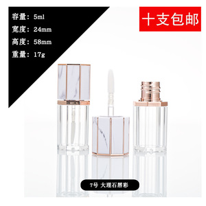 Tube de brillant à lèvres octogonal en marbre 5ml, vide, rechargeable, emballage cosmétique, fournitures d'artisanat - Product Image 5
