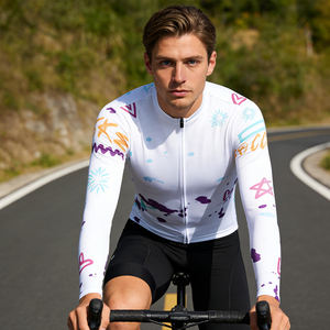 เสื้อจักรยานแขนยาวพิมพ์ลายศิลปะฤดูร้อน ระบายความชื้นได้ดี สำหรับกีฬากลางแจ้งและงานอีเว้นท์ต่างๆ - Product Image 6