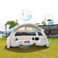 Plateforme Gonflable Commerciale pour Fêtes en Parcs Aquatiques et Complexes Hôteliers avec Auvent - Salon Flottant Robuste en Drop Stitch pour Groupes