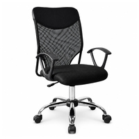 Chaise de bureau en maille réglable pivotante ergonomique, chaise de travail informatique respirante avec dossier, chaise de conférence et de réception avec accoudoirs