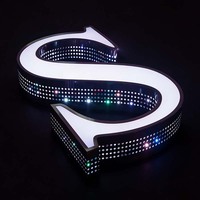 Enseigne de devanture perforée en acier inoxydable couleur unie, directement de l'usine, enseigne LED Nuit étoilée, enseigne lumineuse personnalisée