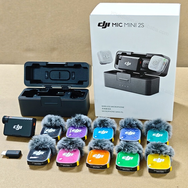DJI Mic Mini 2S Wireless Lav Mic 32bit Float Internal Record 14.5GB AI Noise Cancel 4CH 12g 400m 48H Vlog Interview Podcast