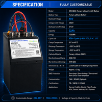 Batterie liquide 48V 32Ah 1536Wh NMC avec BMS intelligent, 800 cycles, 0~45°C, personnalisée pour chariots élévateurs électriques, transpalettes, AGV