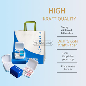 Sacs en papier personnalisés, cadeaux, à main, emballage personnalisé, matériau kraft, <span class=keywords><strong>pharmacie</strong></span> écologique, shopping - Product Image 5